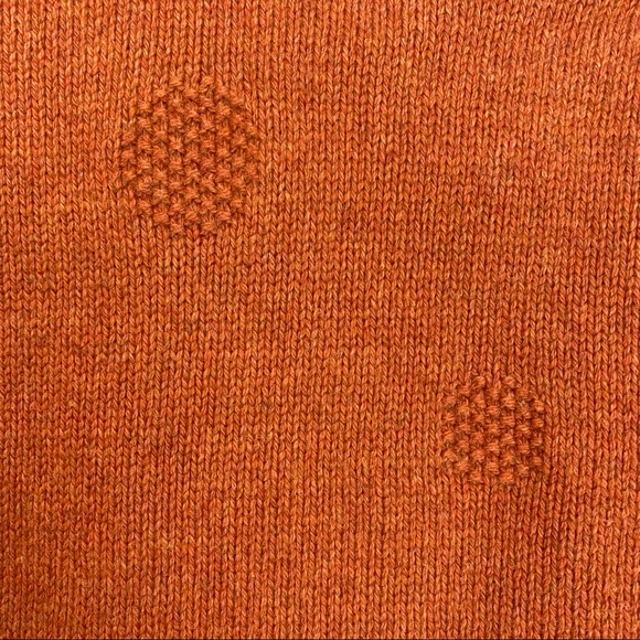 Madewell Dotted Easton Puff Sleeve Pullover Sweater In Cotton Merino Yarn Rust - Picture 10 of 12